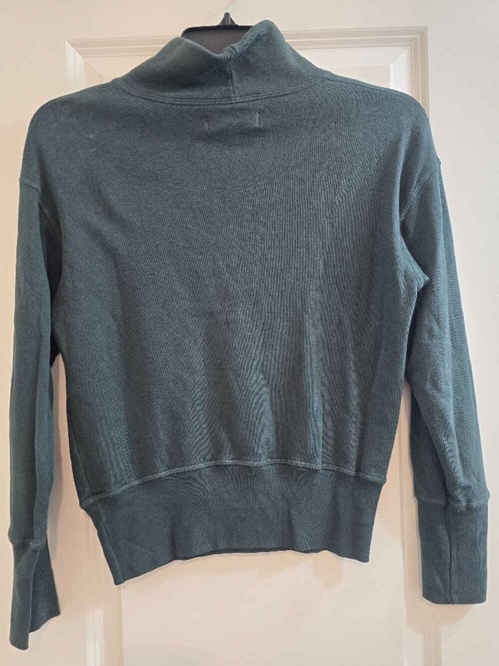 Madewell Rivet & Thread LA Turtleneck Sweatshirt: Garment-Dyed - Steel Green - Picture 4 of 7